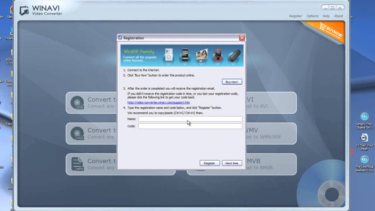 winavi video converter registration code